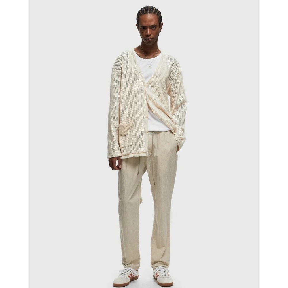 Closed Mens Chino Trousers Beige Seersucker Drawstring Pants Size 34